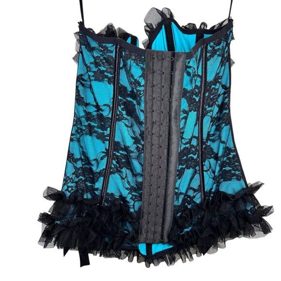 Torrid Bustier Corset 0/12 Bow Satin Ruffle Coquette Romantic Date Streetwear - Picture 2 of 11